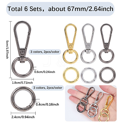 Teardrop Alloy Swivel Clasps PURS-SP0001-03-1