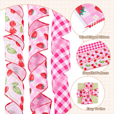 3 Rolls 3 Styles Polyester Ribbon OCOR-TA0003-52-1