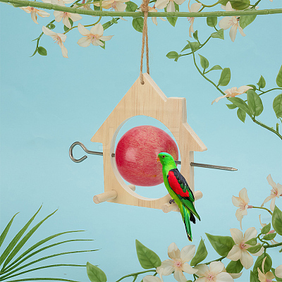 Wooden Bird Feeder AJEW-FG0004-81C-1