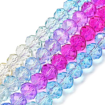 Transparent Painted Glass Beads Strands DGLA-A034-T8mm-A14-1
