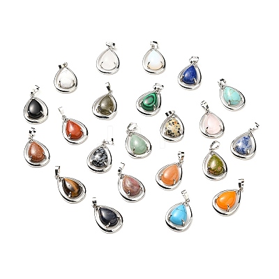 Natural & Synthetic Mixed Stone Pendants G-B033-04P-1