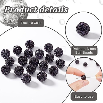 100Pcs Pave Disco Ball Beads FIND-PH0022-11A-1