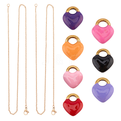 DIY Valentine's Day Themed 304 Stainless Steel Necklaces Making Kits DIY-UN0002-12G-1
