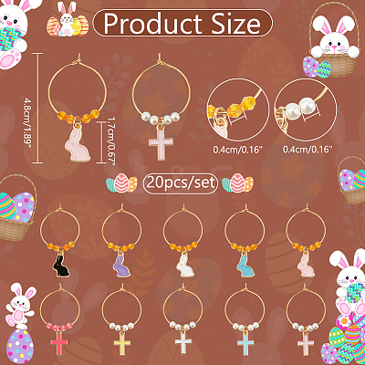 Alloy Enamel Wine Glass Charms AJEW-AB00152-1