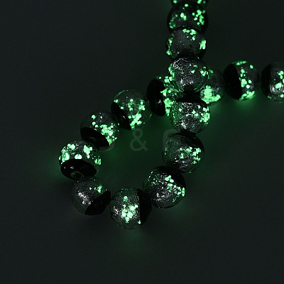 Luminous Handmade Lampwork Silver Foil Beads Strand FOIL-N029-03F-1