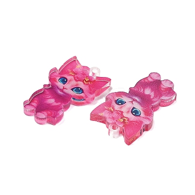 Kitten Theme Printed Acrylic Pendants OACR-S141-01E-1