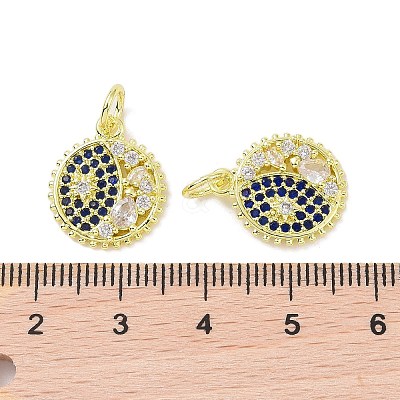 Golden Brass Micro Pave Cubic Zirconia Pendants KK-L209-056G-01-1