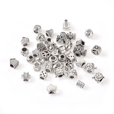 40Pcs 20 Style Zinc Alloy European Beads FIND-KS0001-20-1
