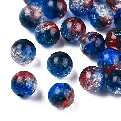 Transparent Crackle Acrylic Beads CACR-N002-15A-1