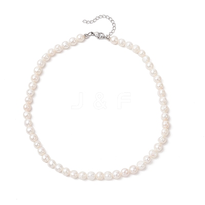 Natural Cultured Freshwater Pearl Two Sides Polished Beaded Necklaces for Women NJEW-JN05334-02-1
