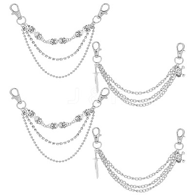 4Pcs 2 Styles Alloy Shoe Chains AJEW-HY0002-34-1