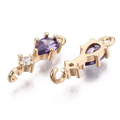 Brass Micro Pave Cubic Zirconia Links Connectors KK-R111-007-A04-1