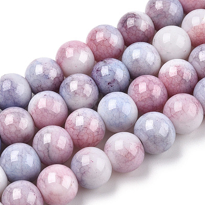 Ombre Effect Dyed Crackle Glass Beads X1-GLAA-T031-10mm-01M-1