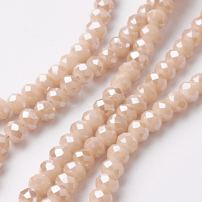 Electroplate Glass Beads Strands EGLA-F124-PL-A01-1