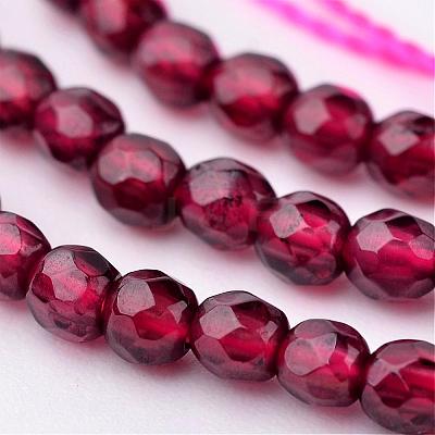 Natural Garnet Bead Strands G-K145-F-3mm-A-1