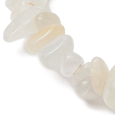 Natural Moonstone Chip Beaded Stretch Bracelets BJEW-JB11133-07-1