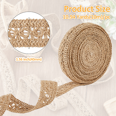 10M Burlap Braided Ribbons OCOR-WH0093-32-1