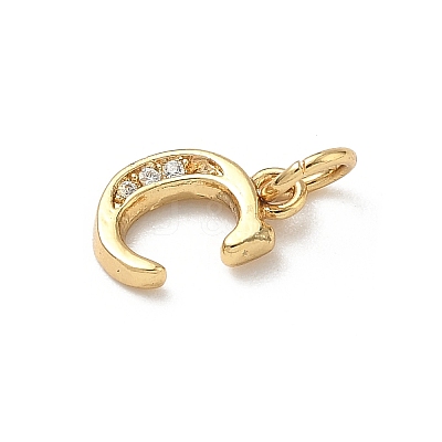 Brass Micro Pave Cubic Zirconia Charms KK-I382-03G-C-1