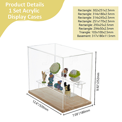 3-Tier Plastic Action Figure Riser Display Cases ODIS-WH0086-112A-1