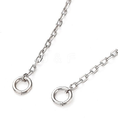 Rhodium Plated 925 Sterling Silver Cable Chains Necklace Makings STER-B001-02P-1