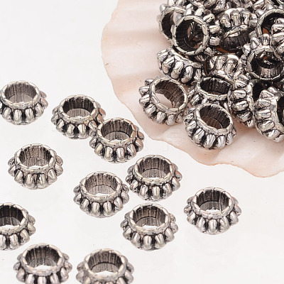 Rondelle Tibetan Style Alloy Spacer Beads X-AB30-NF-1