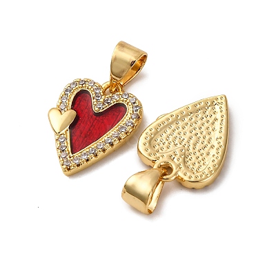 Brass Micro Pave Cubic Zirconia Pendants KK-D390-25G-01-1