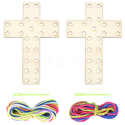 1Pc Easter Unfinished Wooden Cross WOOD-SP0001-69-1