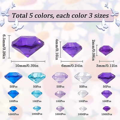 15 Styles Transparent Acrylic Rhinestone Cabochons MACR-SC0001-39-1