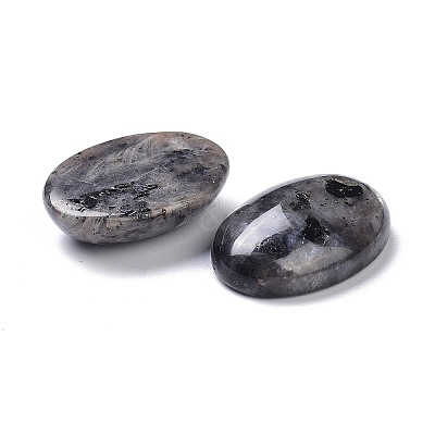 Natural Black Larvikite Cabochons X-G-Z020-10-1