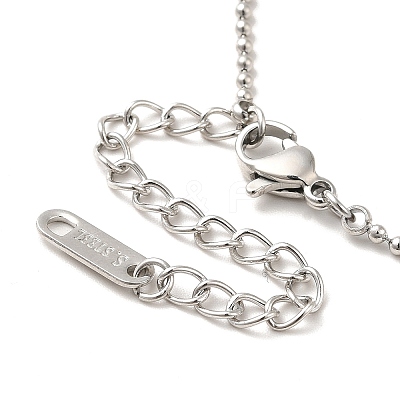 Clear Cubic Zirconia Teardrop Pendant Necklace with 304 Stainless Steel Ball Chains for Women LS-NJEW-H162-01P-1
