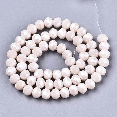Electroplate Glass Beads Strands X-EGLA-A034-P6mm-A19-1