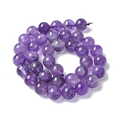 Natural Amethyst Beads Strands G-R446-10mm-21-A-1