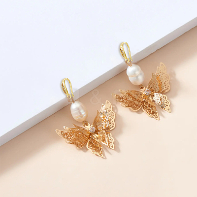 20Pcs 2 Colors Brass Micro Pave Clear Cubic Zirconia Earring Hooks KK-HY0002-81-1