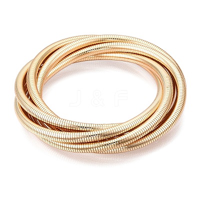 Iron Round Snake Chains Bangle BJEW-T022-01G-1