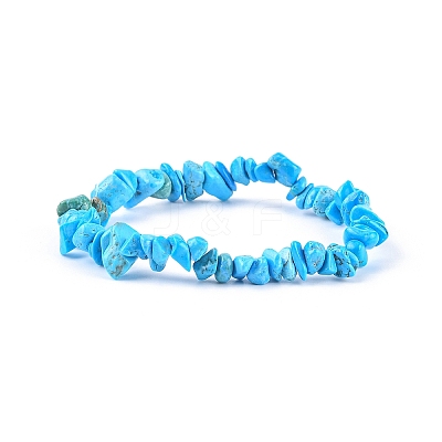 Howlite Chips Stretch Bracelets BJEW-JB01308-06-1