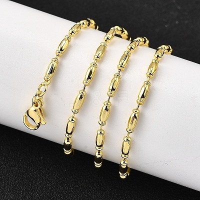 2MM Brass Column Link Chain Necklaces NJEW-M108-02G-1
