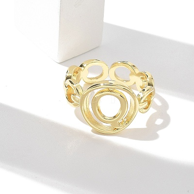 Brass Open Cuff Rings for Women RJEW-K289-01G-O-1