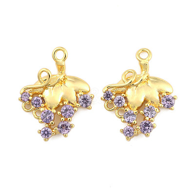 Brass Pave Purple Cubic Zirconia Chandelier Component Links KK-H071-01G-1