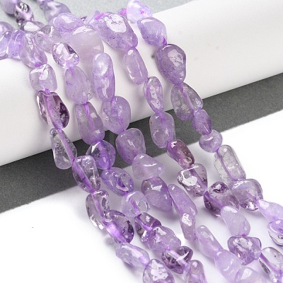 Natural Amethyst(Dyed & Heated) Beads Strands G-P497-01C-47-1