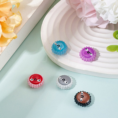 5Pcs Fuuny Painted Glass Beads Enamel Beads LAMP-TA0001-86-1