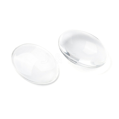 Transparent Oval Glass Cabochons X-GGLA-R022-35x25-1