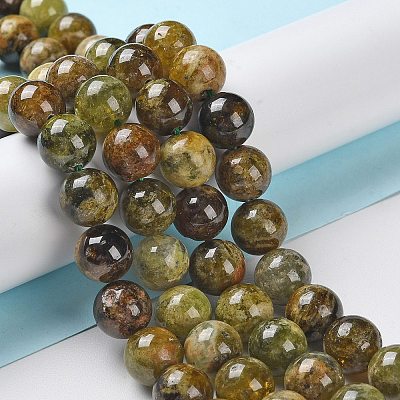 Natural Green Garnet Beads Strands G-Z034-B14-03-1