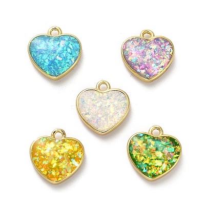 Brass Pendants with Synthetic Opal KK-A239-04G-1