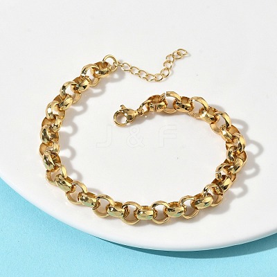 304 Stainless Steel Rolo Chain Bracelets for Women BJEW-A160-05G-1