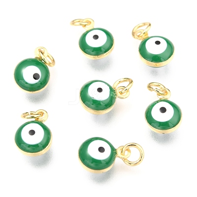Brass Enamel Charms KK-B024-02G-J-1