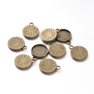 Tibetan Style Pendant Cabochon Settings LS-X-TIBE-A23176-AB-FF-1