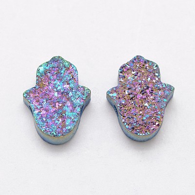 Hamsa Hand Druzy Crystal Beads G-F535-46H-1