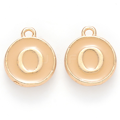 Golden Plated Alloy Enamel Charms X-ENAM-S118-06O-1