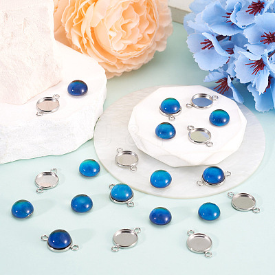 20Pcs 304 Stainless Steel Cabochon Connector Settings DIY-TA0015-44B-1