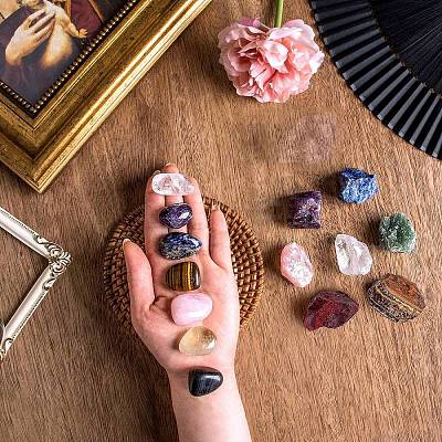 Natural Gemstone Rune Stones PW-WGCC561-01-1